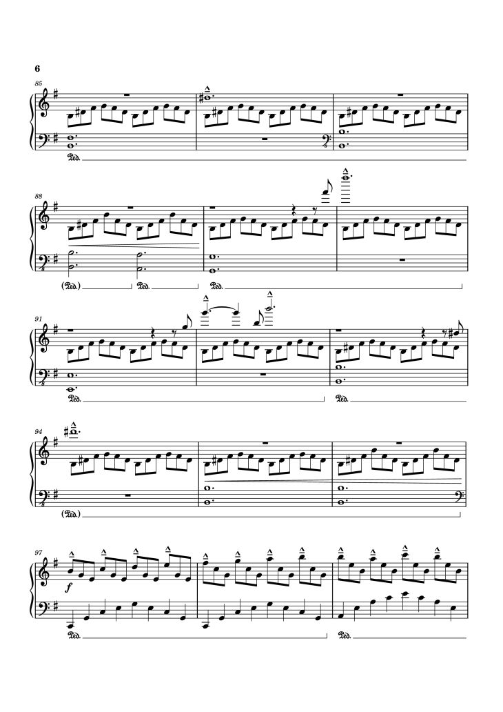 Page 6 of the piano sheet music PDF Piano – Time Piano by Tony Ann