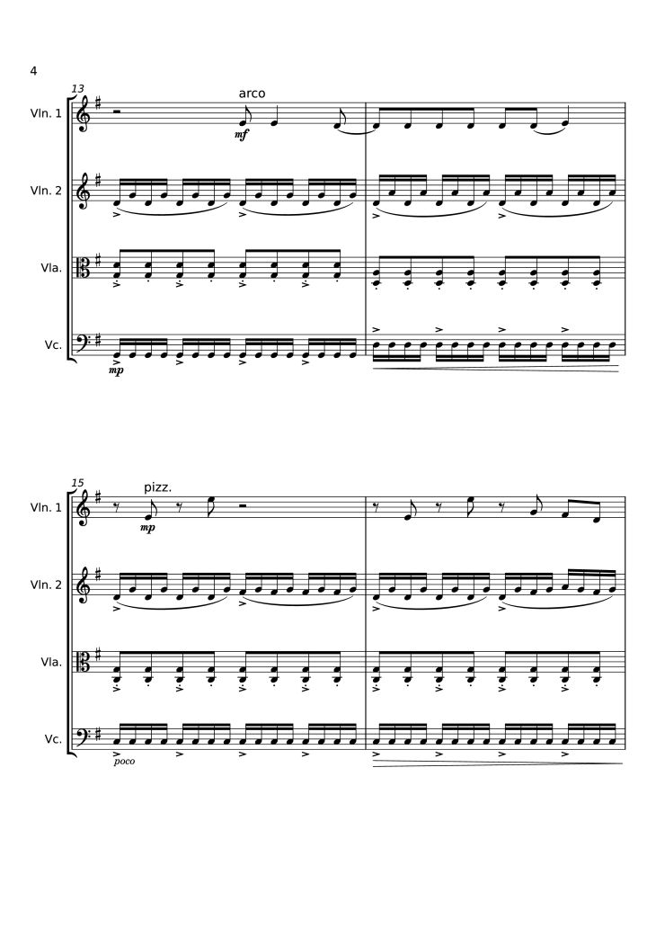 Page 4 of the piano sheet music PDF – Dancing On My Own Violin by Svetakorol777