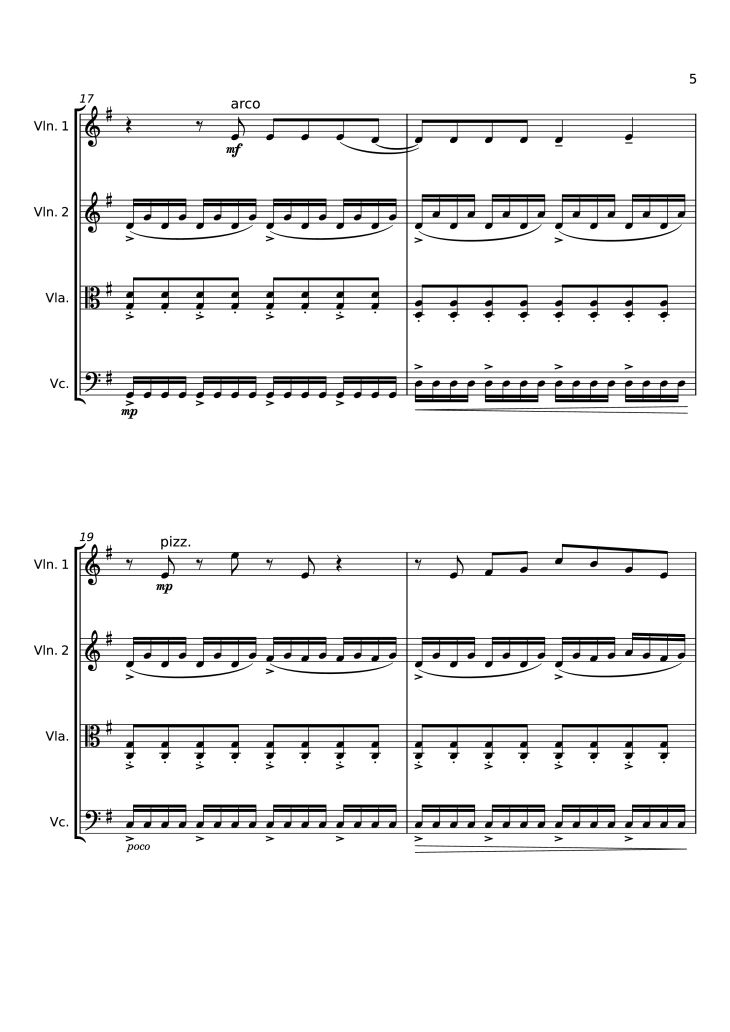 Page 5 of the piano sheet music PDF – Dancing On My Own Violin by Svetakorol777