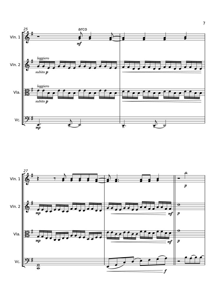 Page 7 of the piano sheet music PDF – Dancing On My Own Violin by Svetakorol777