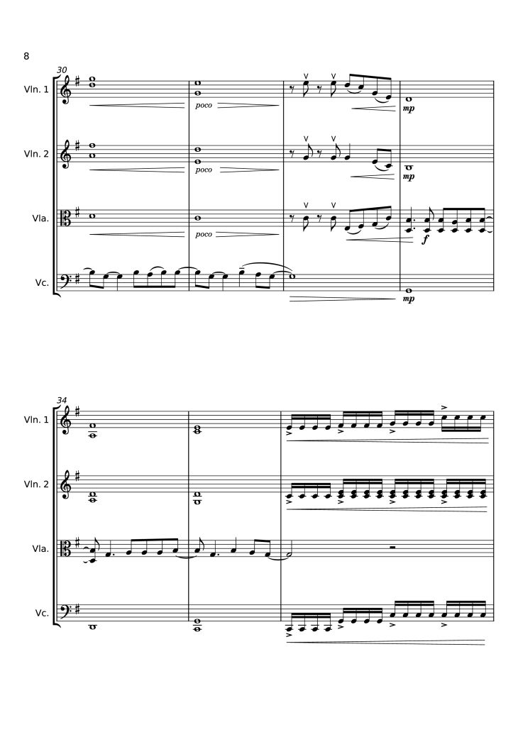 Page 8 of the piano sheet music PDF – Dancing On My Own Violin by Svetakorol777
