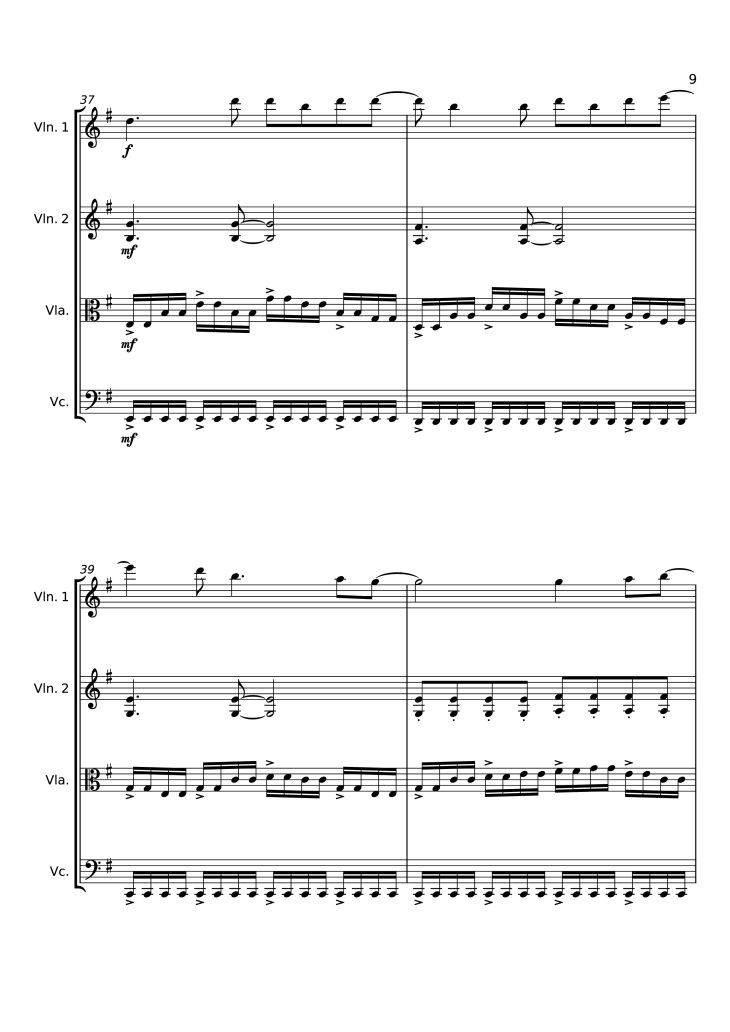 Page 9 of the piano sheet music PDF – Dancing On My Own Violin by Svetakorol777