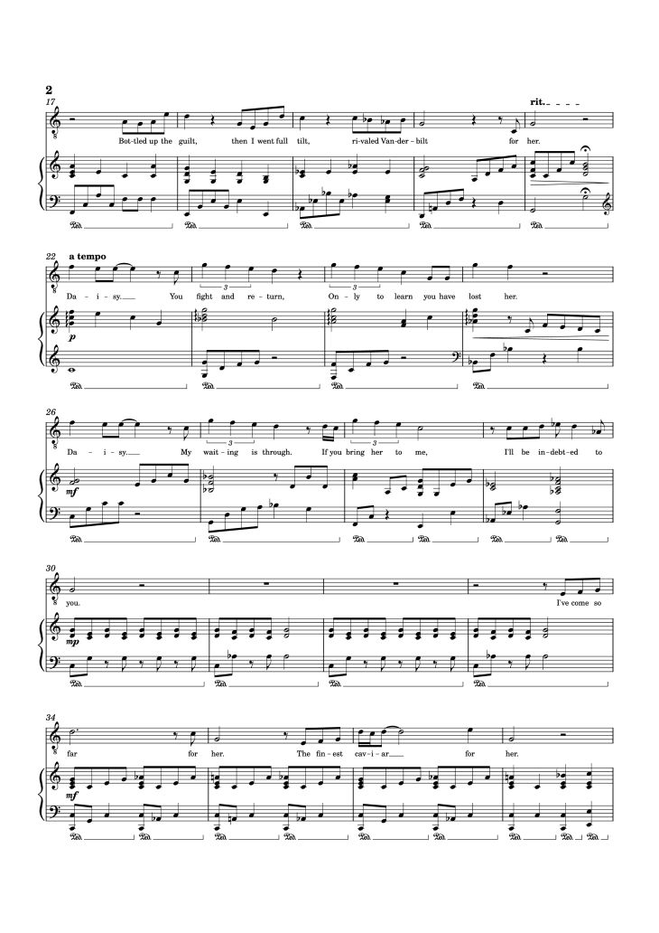 Page 2 of the piano sheet music PDF Piano – For Her Piano by Music and Lyrics by