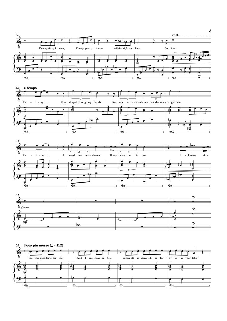Page 3 of the piano sheet music PDF Piano – For Her Piano by Music and Lyrics by