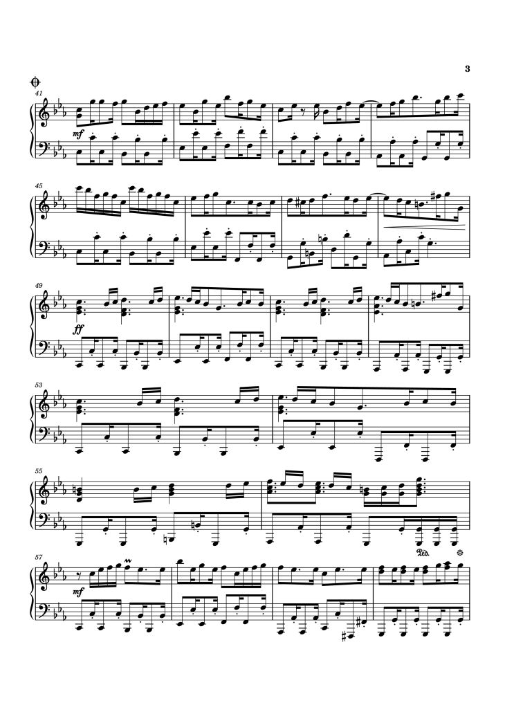 Page 3 of the piano sheet music PDF Piano – Never Be Alone Piano by Shadrow