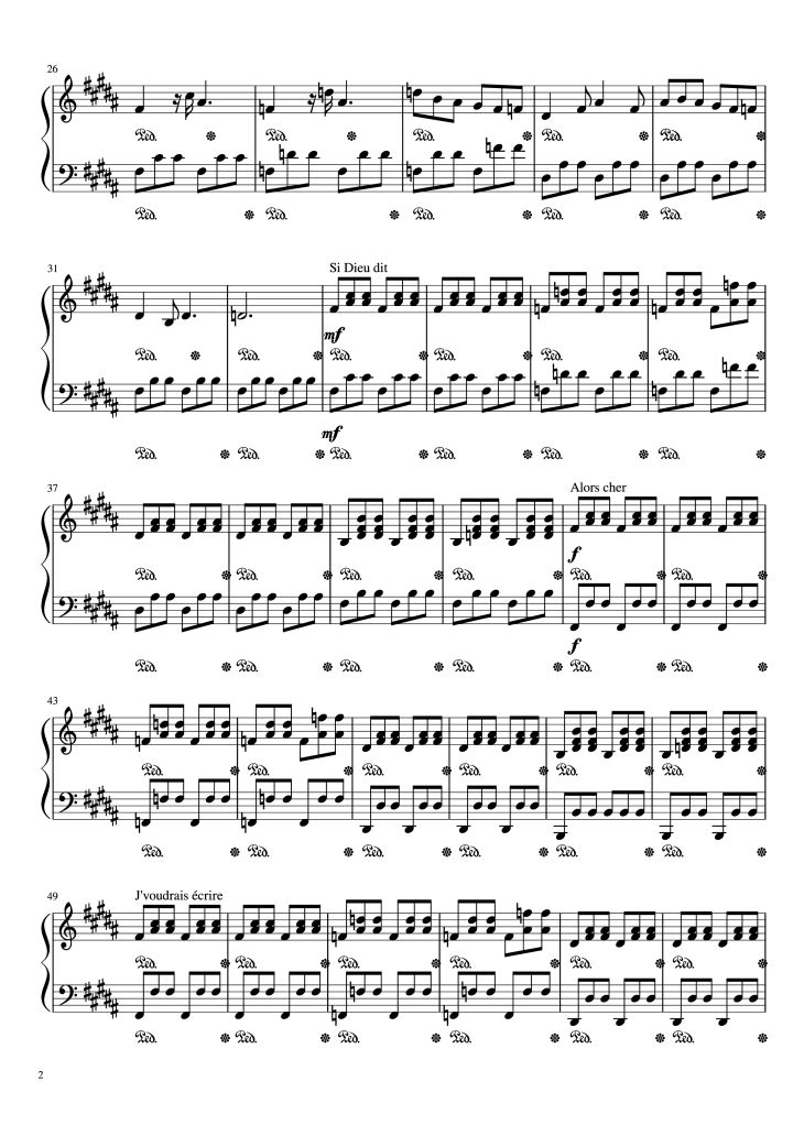 Page 2 of the piano sheet music PDF Piano – Mr/Mme Piano by Loïc Nottet