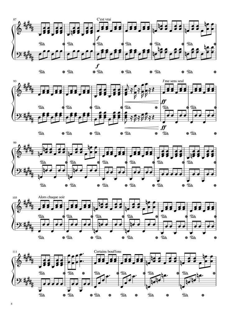 Page 4 of the piano sheet music PDF Piano – Mr/Mme Piano by Loïc Nottet