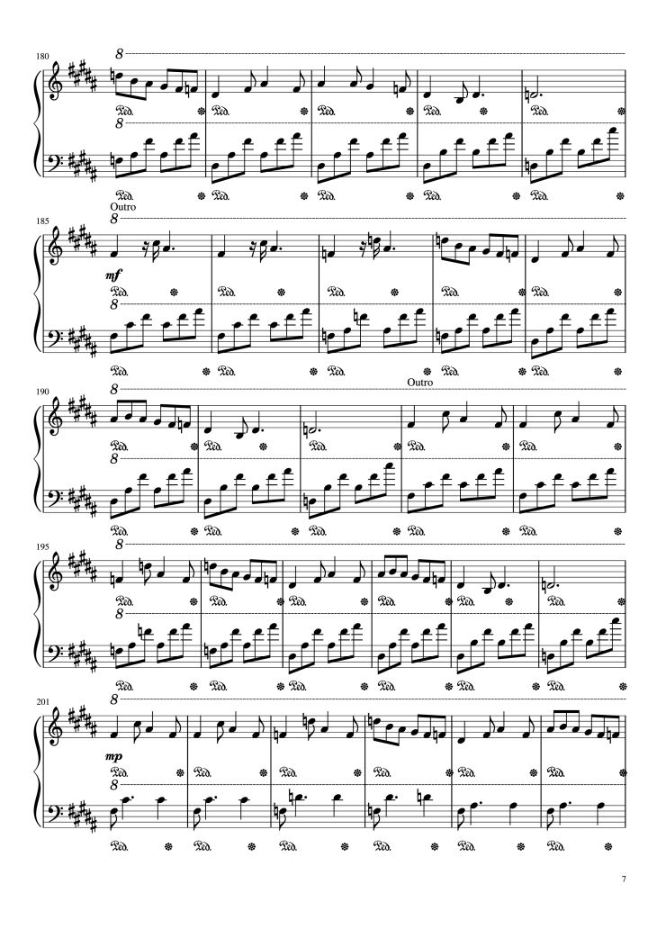 Page 7 of the piano sheet music PDF Piano – Mr/Mme Piano by Loïc Nottet