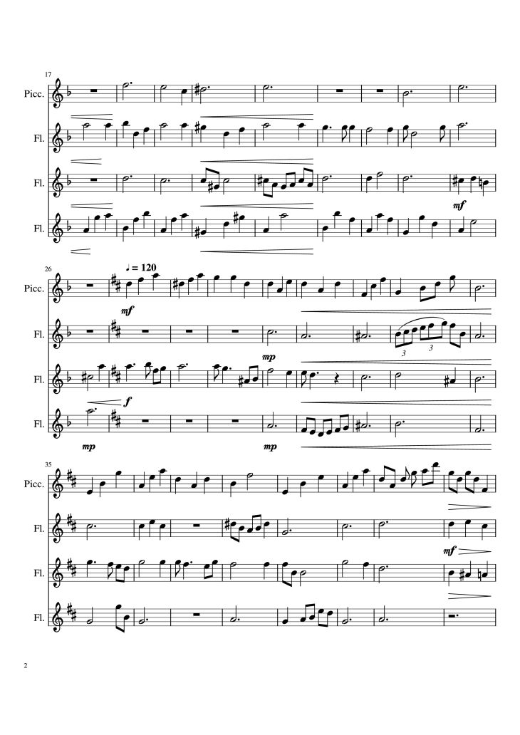 Page 2 of the piano sheet music PDF Piano – Into the Unknown Piano by Arr. Alicia Gomez