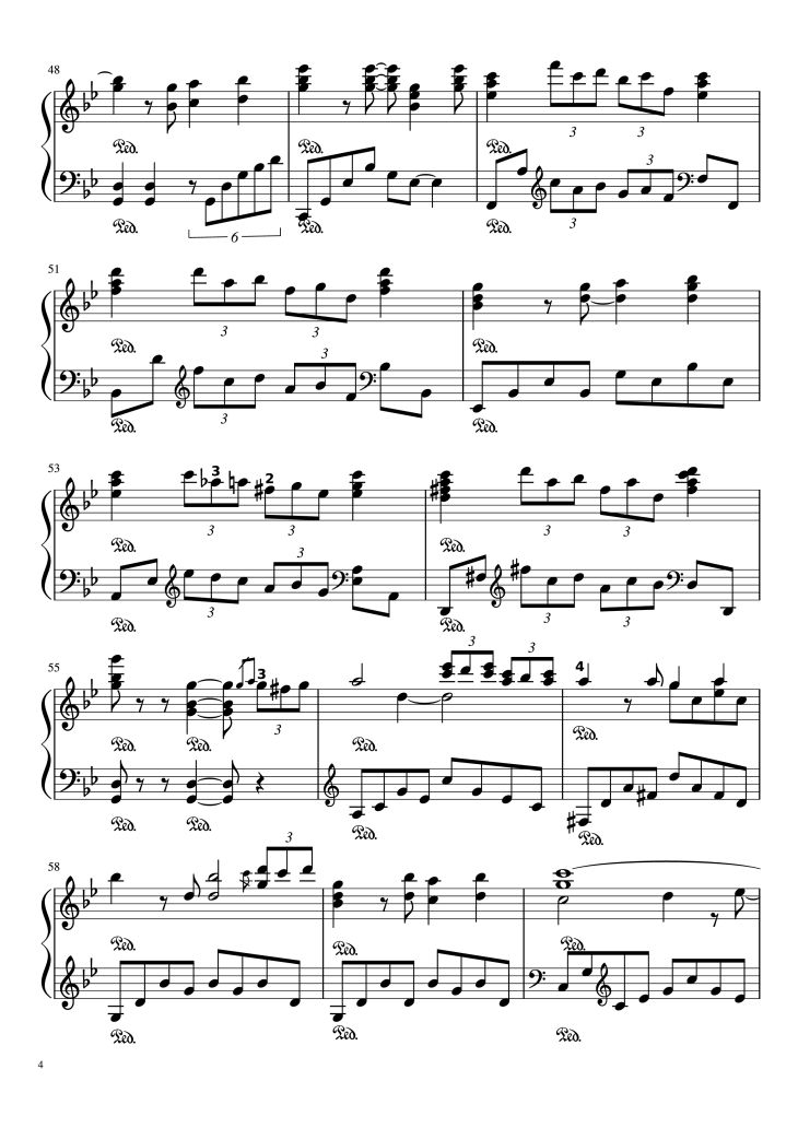 Page 4 of the piano sheet music PDF Piano – Autumn Leaves Piano by Joseph Kosma