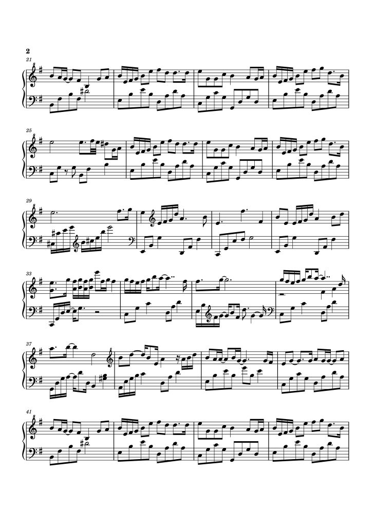 Page 2 of the piano sheet music PDF Piano – 烽月 (Phong Nguyệt) by 刘宇宁