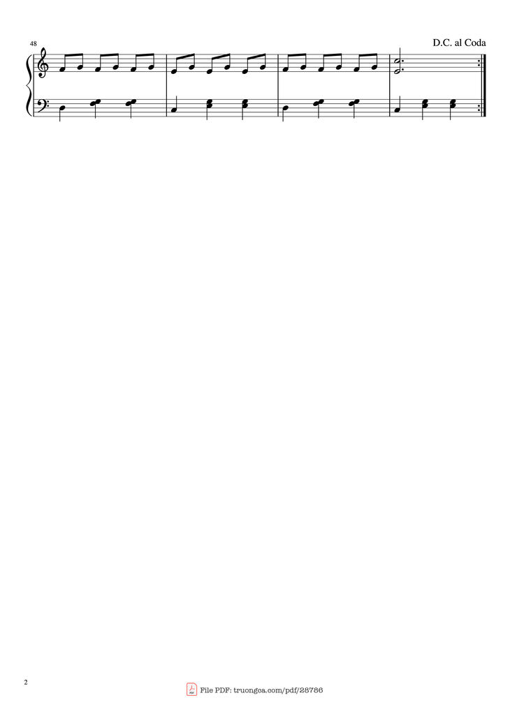 Page 2 of the piano sheet music PDF Piano – The Skater