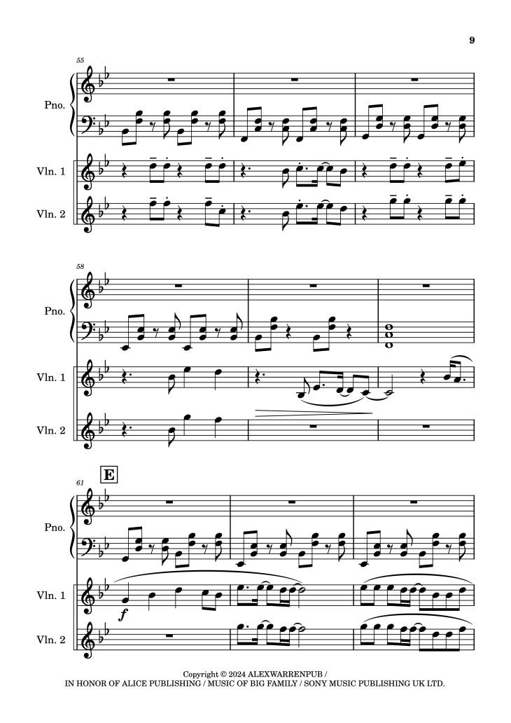 Page 9 of the piano sheet music PDF Piano – Carry You Home Piano by Arranged by Madeline Stratford