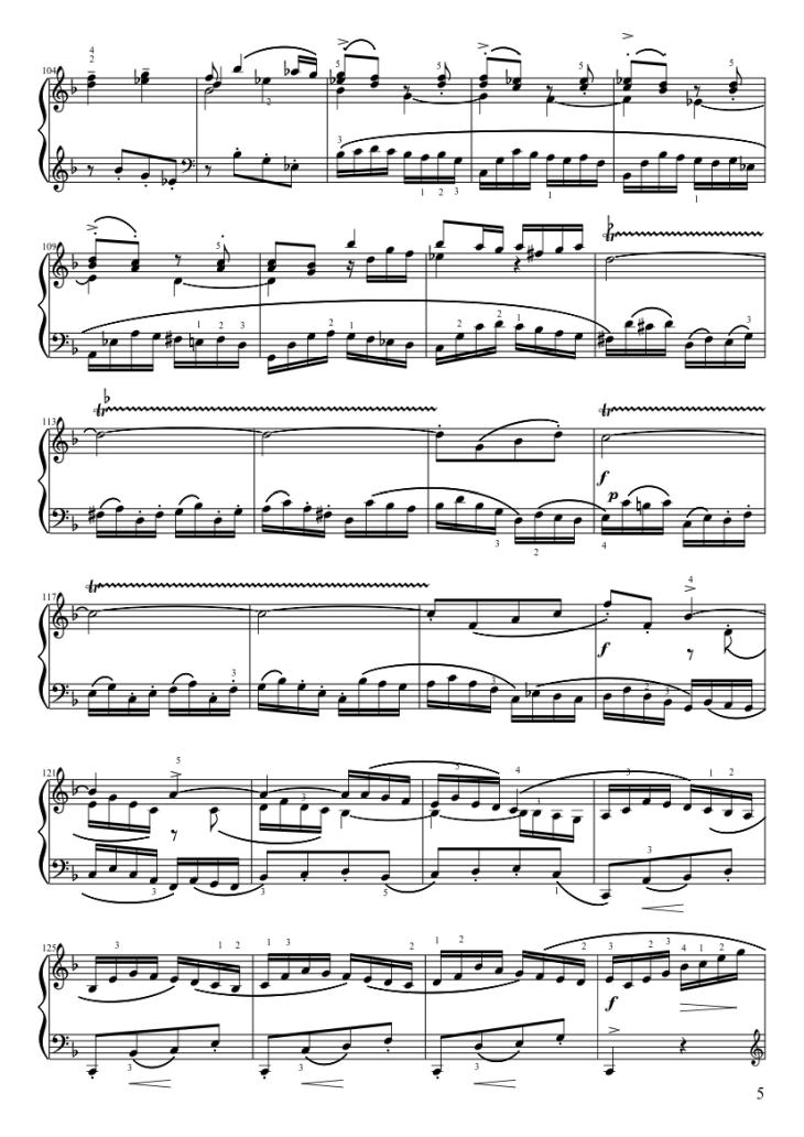 Page 5 of the piano sheet music PDF Piano – Italienisches Konzert Piano by Jose Duran