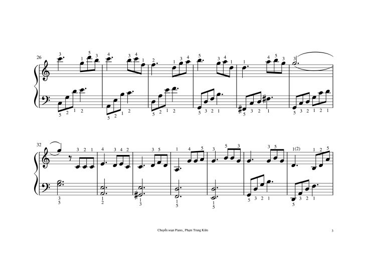 Page 3 of the piano sheet music PDF – Nhớ mùa thu Hà Nội (Piano dễ tập) by Trịnh Công Sơn (piano Phạm Trung Kiên)