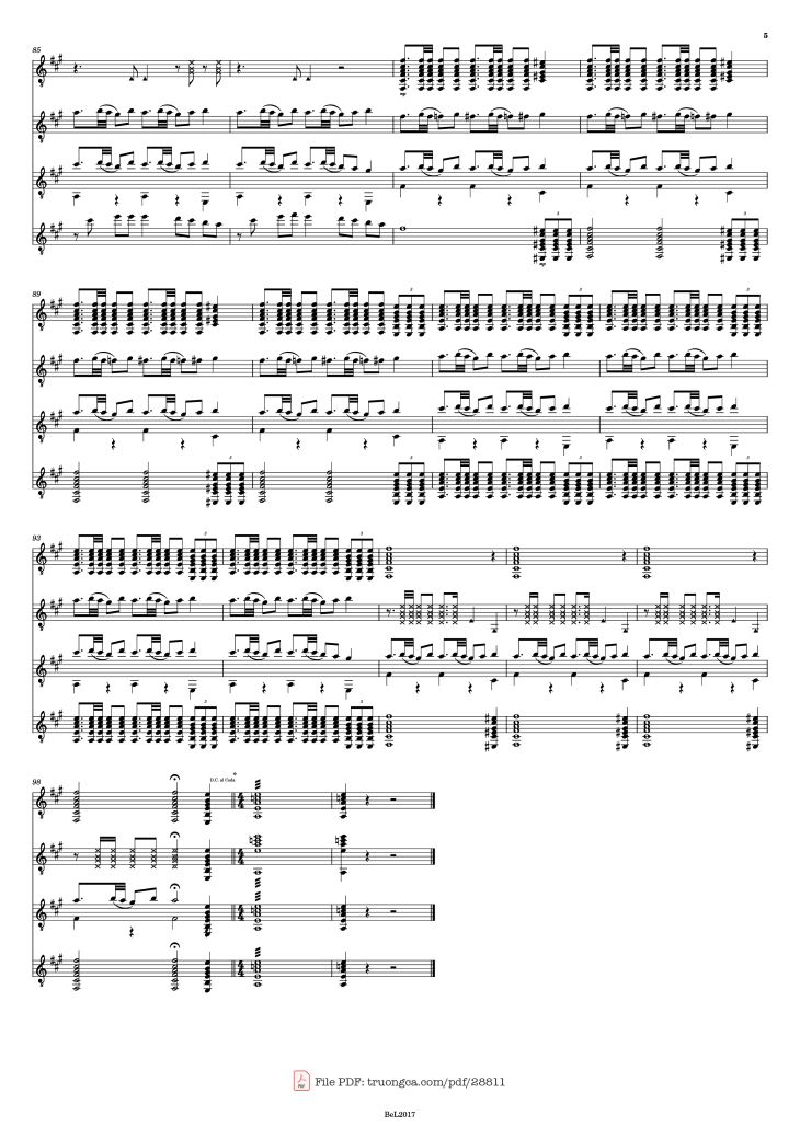 Page 5 of the piano sheet music PDF Piano – Fiesta - Tarantella Piano by Based on a composition of H. Salina