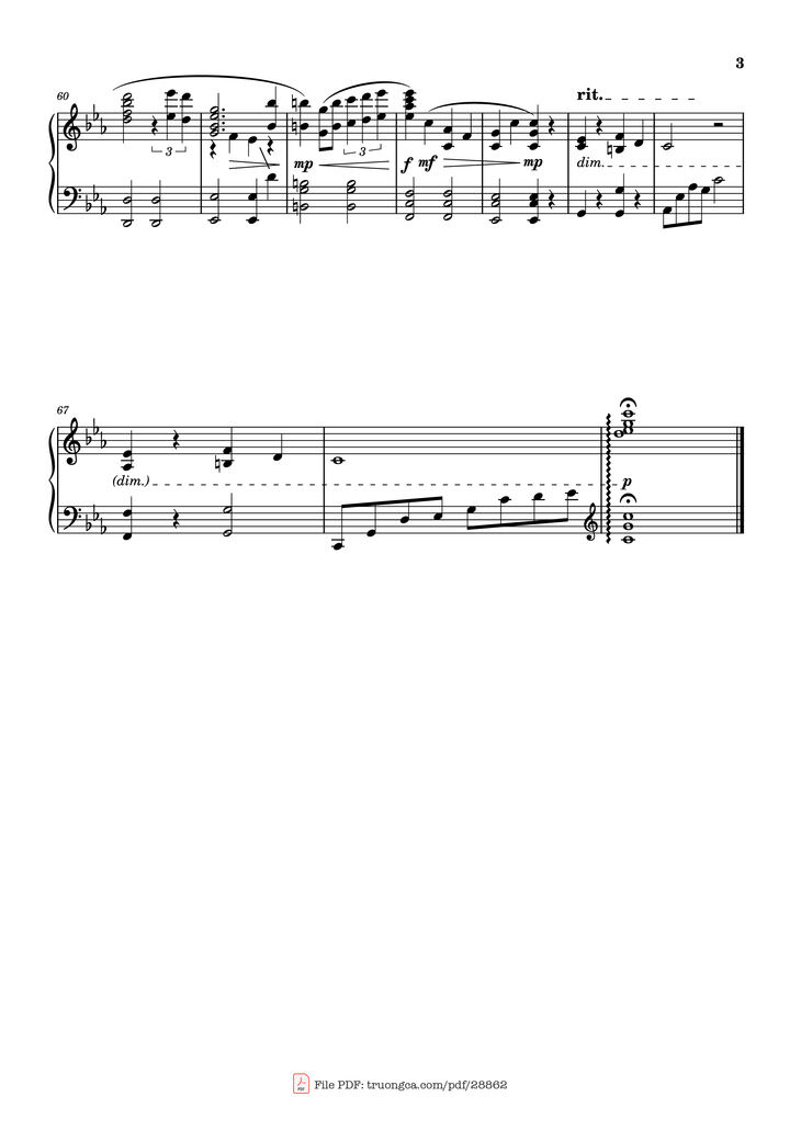 Page 3 of the piano sheet music PDF Piano – Alicia Piano by Lorien Testard