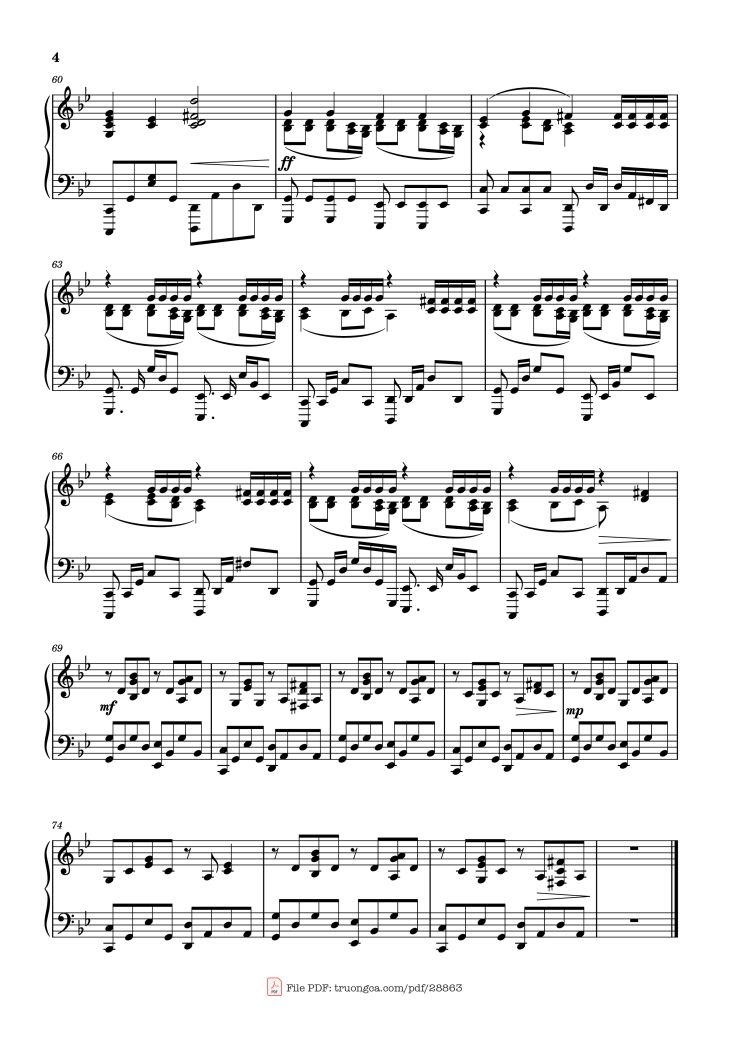 Page 4 of the piano sheet music PDF Piano – Old Lumière - Révérence Piano by Lorien Testard