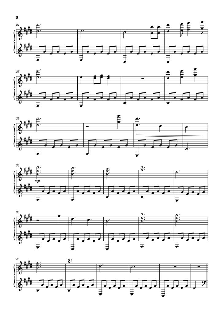 Page 2 of the piano sheet music PDF Piano – Chezile - Beanie Piano by Chezile