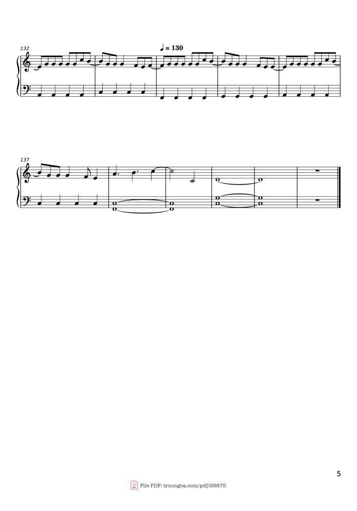 Page 5 of the piano sheet music PDF Piano – Extremoduro - La vereda de la puerta de atrás Piano by Extremoduro