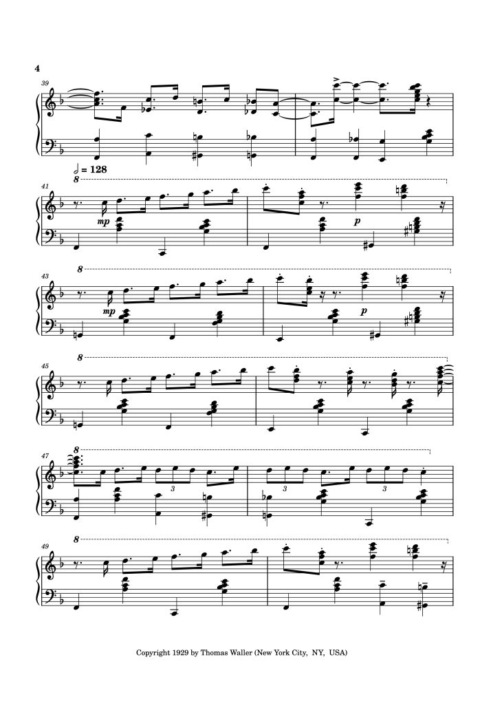 Page 4 of the piano sheet music PDF – Handful of Keys Piano by UrFavRagtimeGuy 