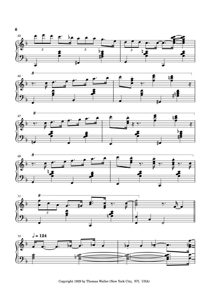 Page 6 of the piano sheet music PDF – Handful of Keys Piano by UrFavRagtimeGuy 