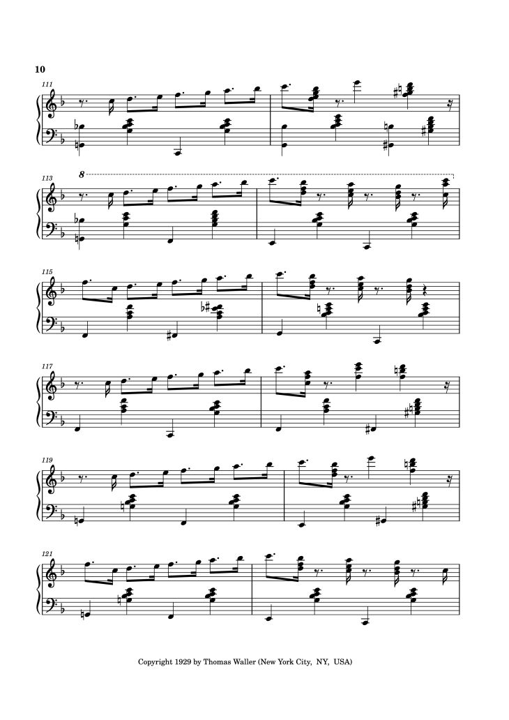 Page 10 of the piano sheet music PDF – Handful of Keys Piano by UrFavRagtimeGuy 