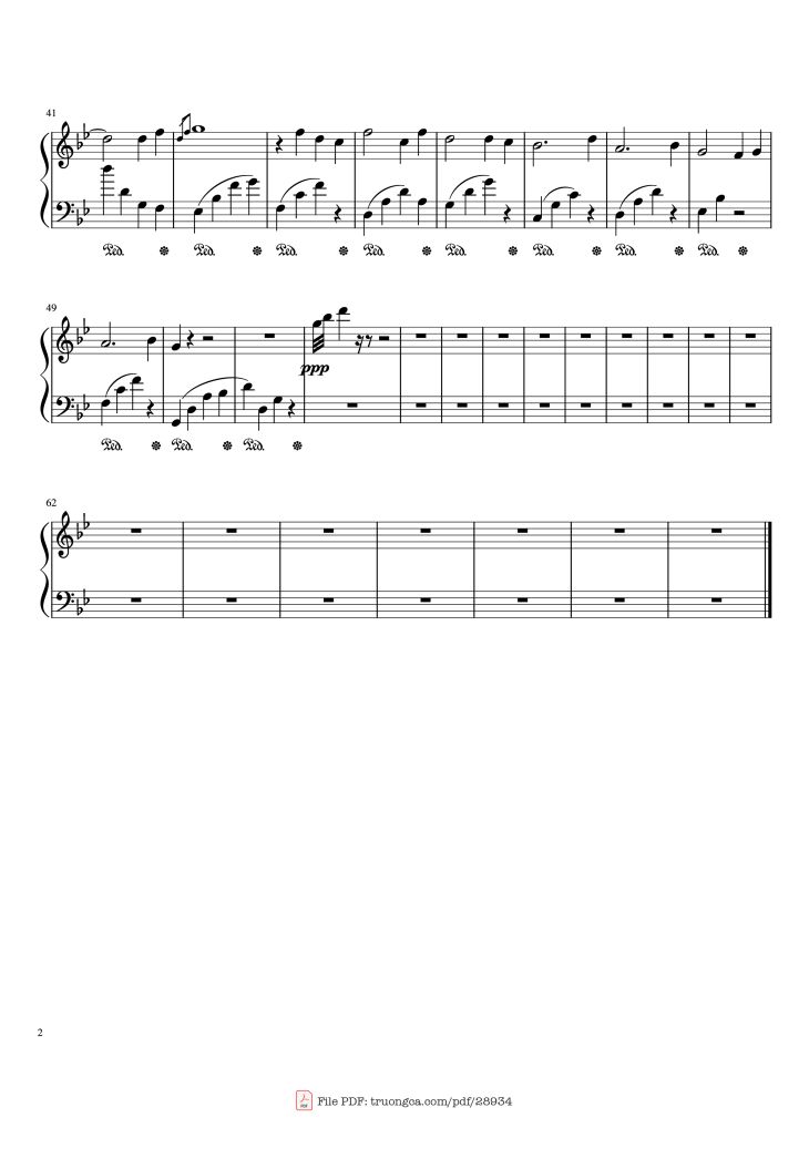 Page 2 of the piano sheet music PDF Piano – The 1st Melody of the Night Piano by Shi Jin