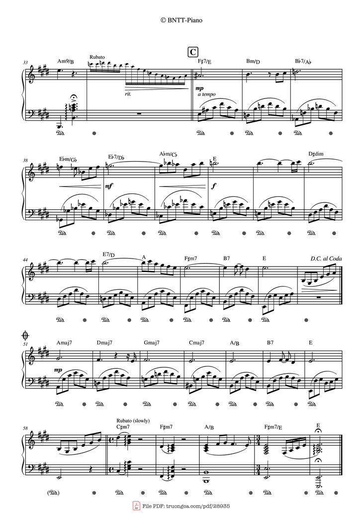 Page 2 of the piano sheet music PDF Piano – Cavatina (The deer hunter) Piano by STANLEY MYERS