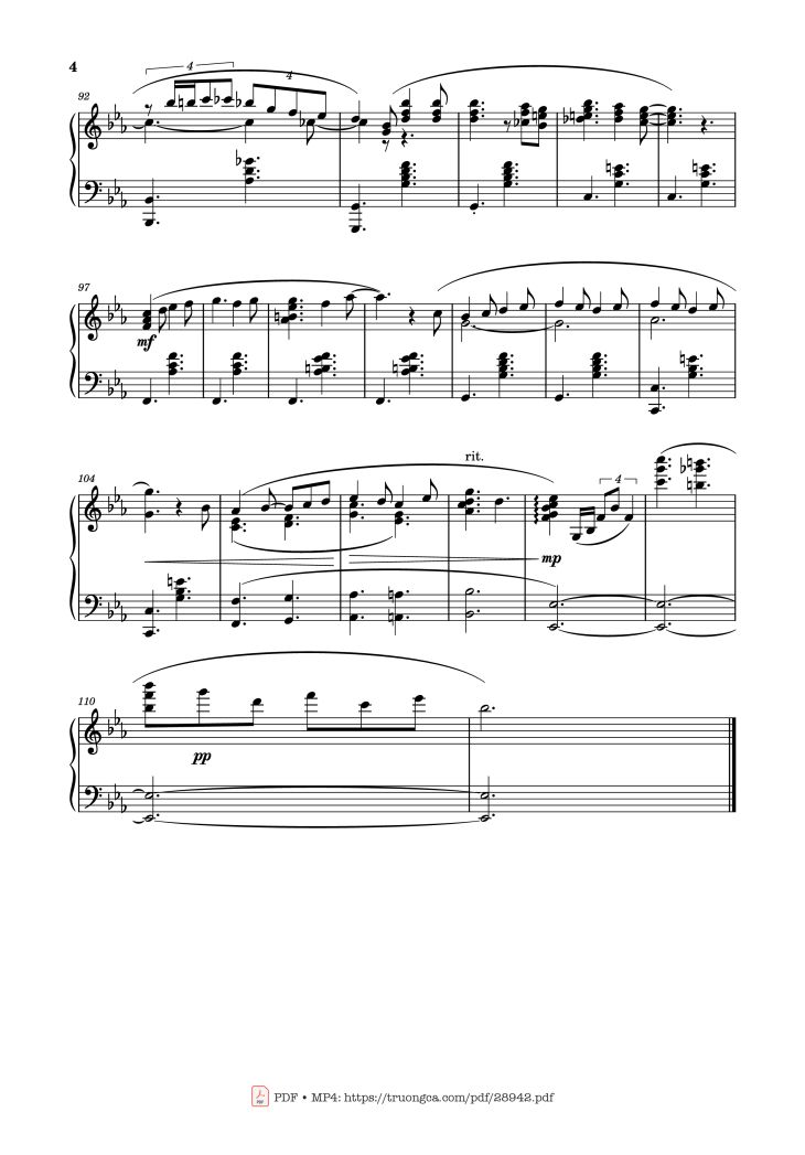 Page 4 of the piano sheet music PDF – Valentine - Laufey sheet Piano by Piano Arrangement by Tuan-Anh Le
