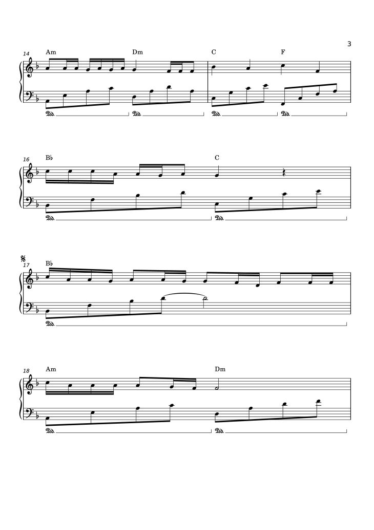 Page 3 of the piano sheet music PDF Piano – Có chắc yêu là đây Piano by Sơn Tùng  M-TP