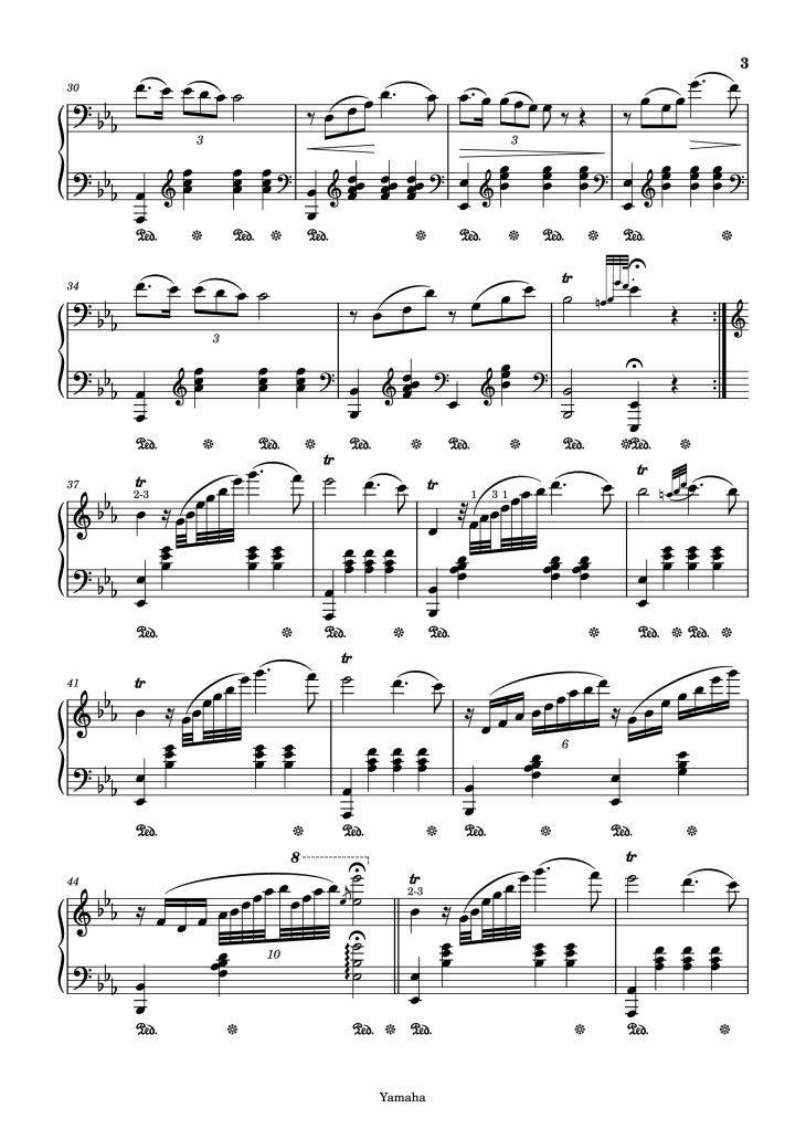 Page 3 of the piano sheet music PDF Piano – La priere d