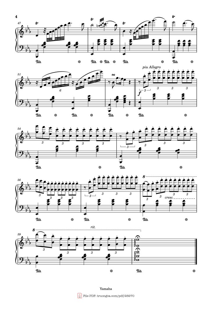 Page 4 of the piano sheet music PDF Piano – La priere d