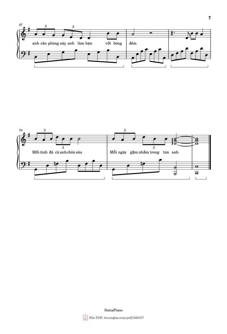 Page 7 of the piano sheet music PDF – Nước Mắt Em Lau Bằng Tình Yêu Mới Piano by Da Lab