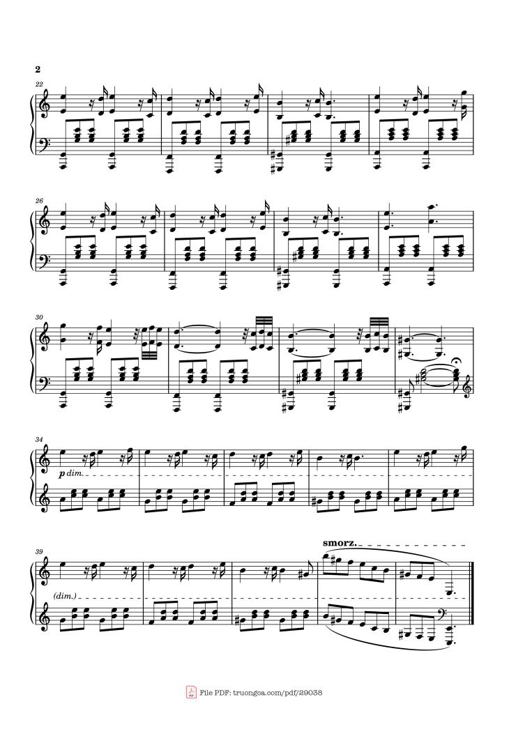 Page 2 of the piano sheet music PDF Piano – A SHADOW