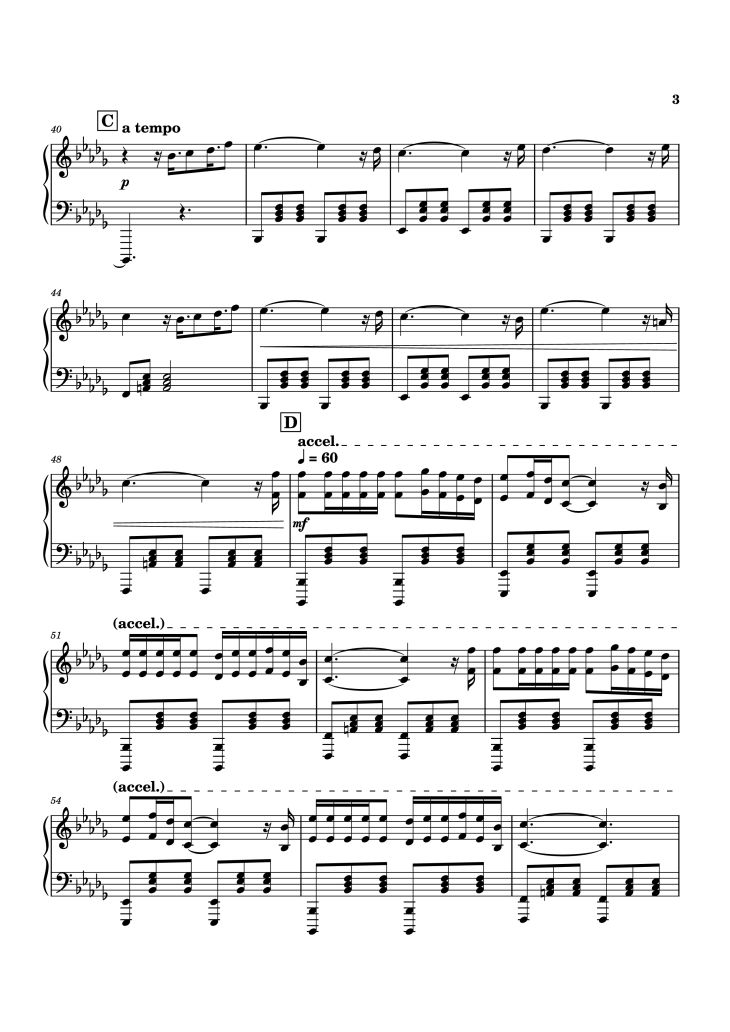 Page 3 of the piano sheet music PDF Piano – A Psychopath’s Misery - Heartbreaking Waltz Piano by CYTRB