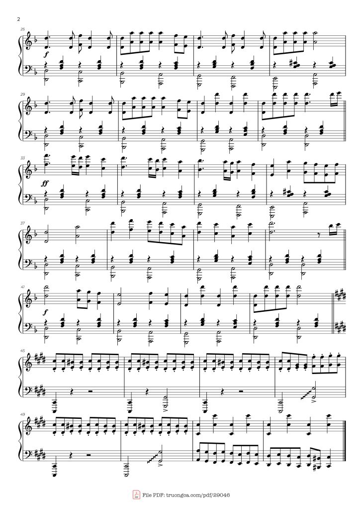 Page 2 of the piano sheet music PDF Piano – MY WAR Piano by Composed by SHINSEI KAMATTECHAN