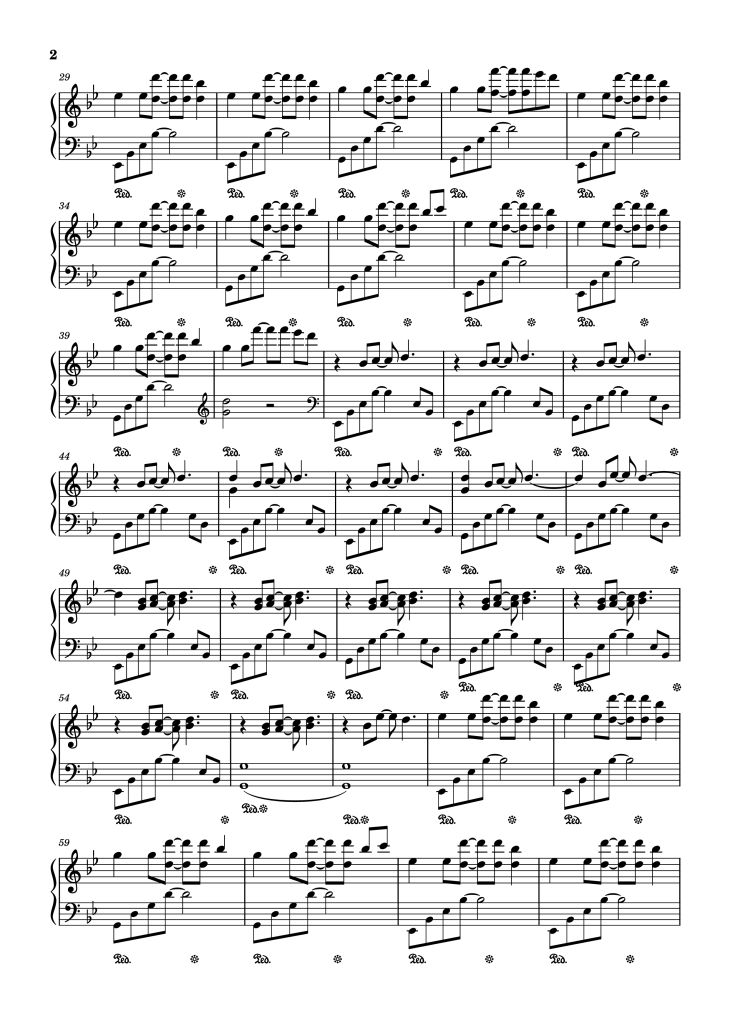 Page 2 of the piano sheet music PDF Piano – After Dark Piano by MR KITTY