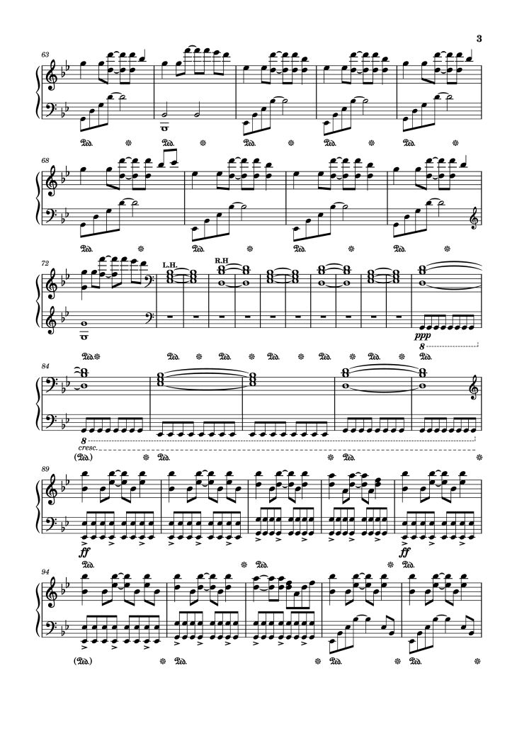 Page 3 of the piano sheet music PDF Piano – After Dark Piano by MR KITTY