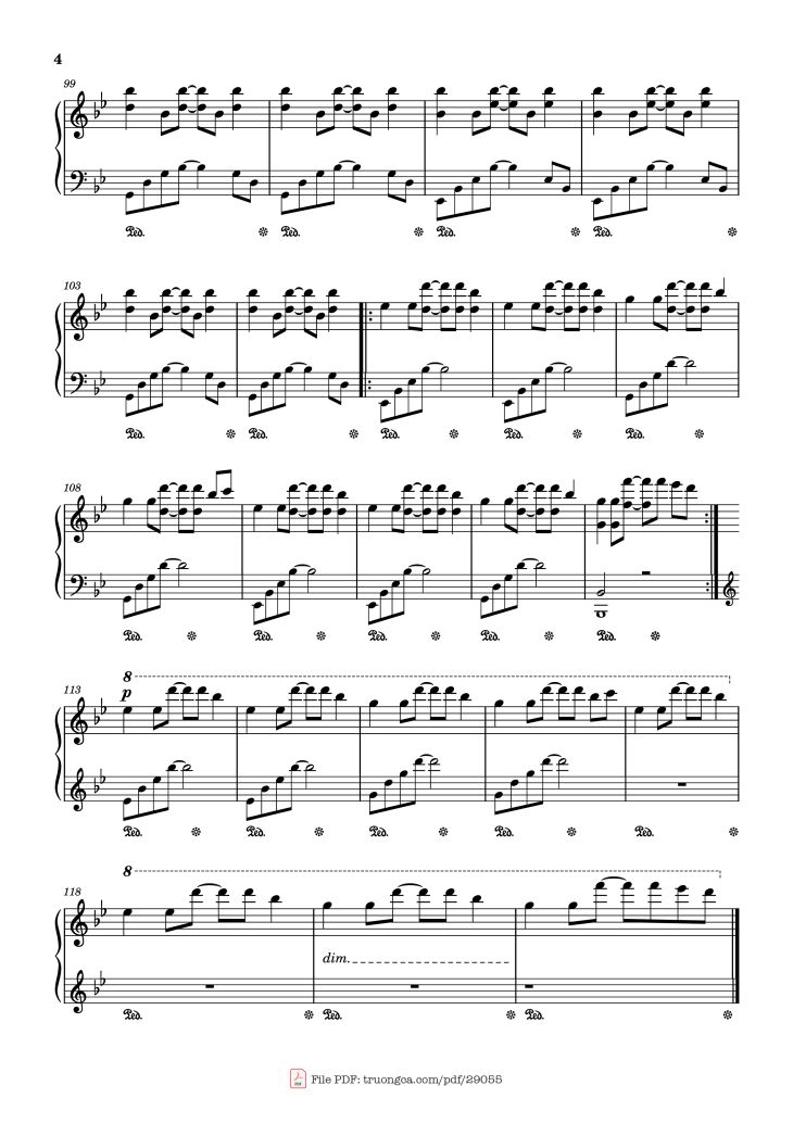 Page 4 of the piano sheet music PDF Piano – After Dark Piano by MR KITTY