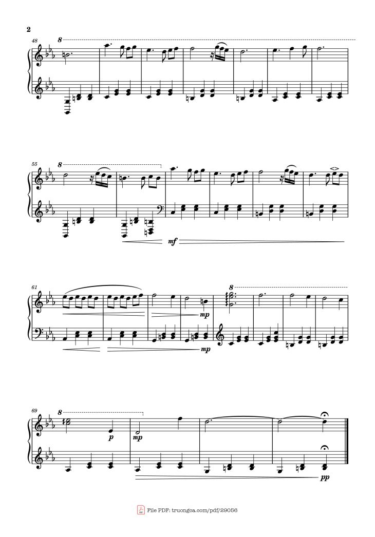 Page 2 of the piano sheet music PDF Piano – Tenebrosity Piano by Composed by Invadable Harmony