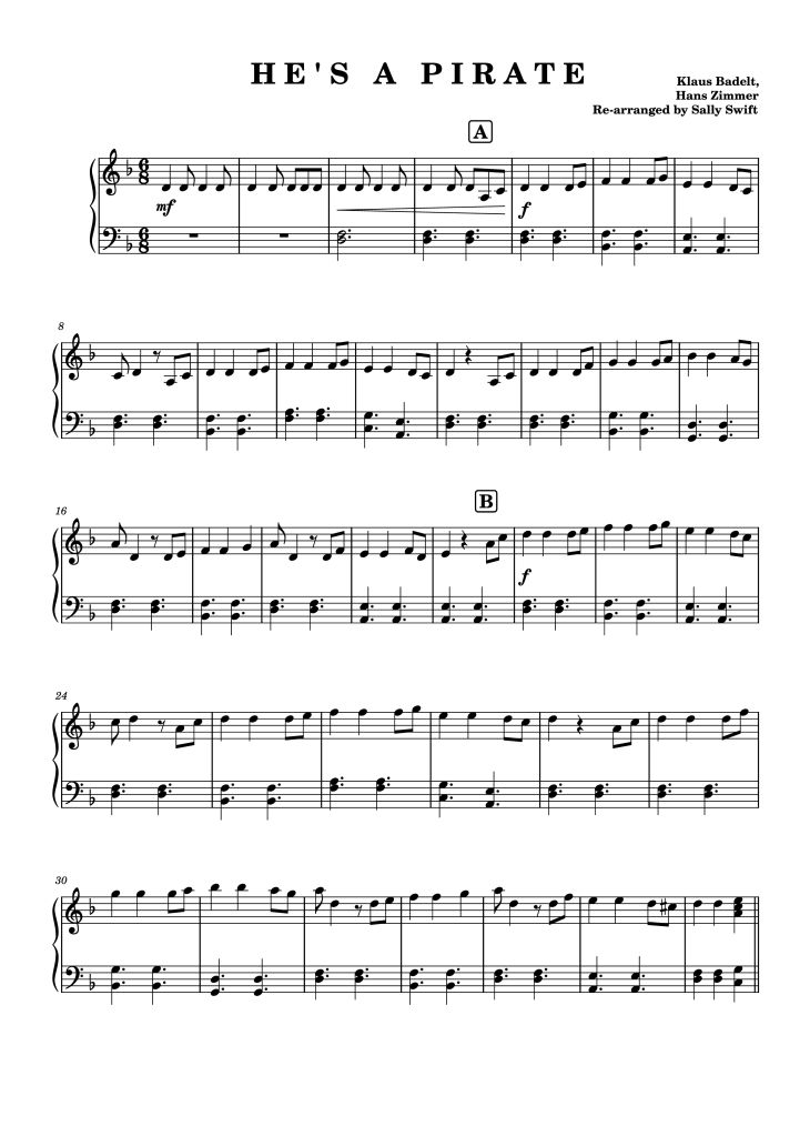 Page 1 of the piano sheet music PDF Piano – He
