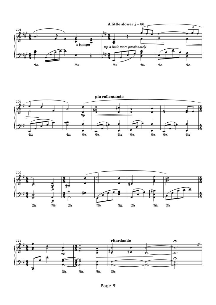 Page 8 of the piano sheet music PDF Piano – That Next Place Piano by Thomas Newman