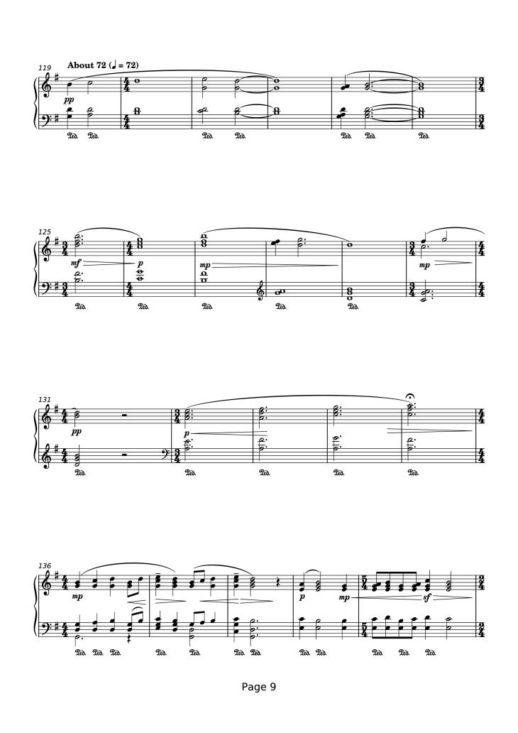 Page 9 of the piano sheet music PDF Piano – That Next Place Piano by Thomas Newman