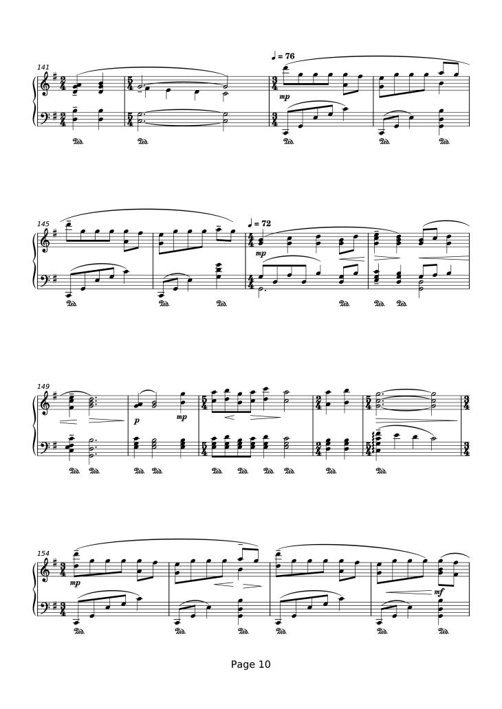 Page 10 of the piano sheet music PDF Piano – That Next Place Piano by Thomas Newman