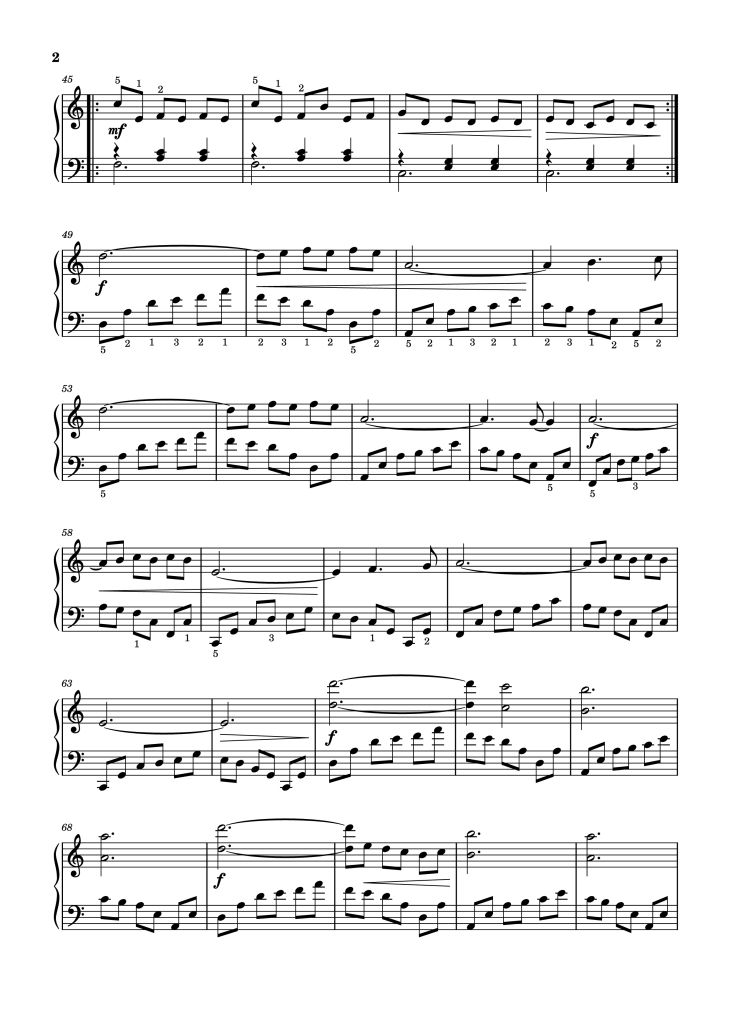 Page 2 of the piano sheet music PDF Piano – La Valse d