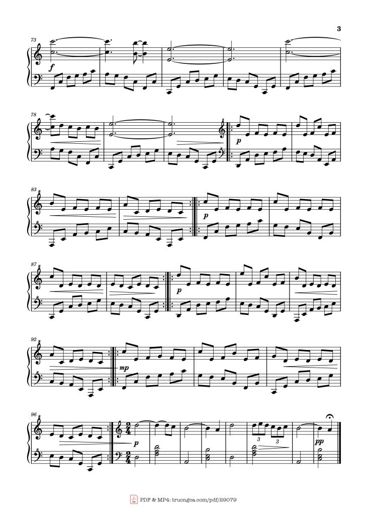 Page 3 of the piano sheet music PDF Piano – La Valse d