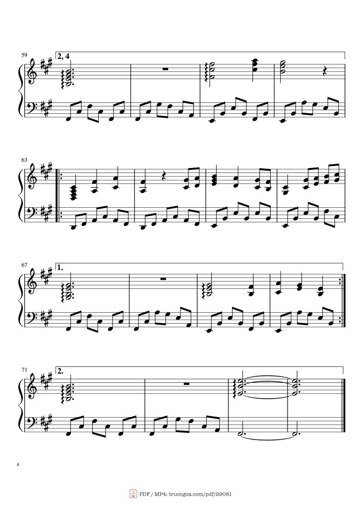 Page 4 of the piano sheet music PDF Piano – An Ending Piano by Toby Fox