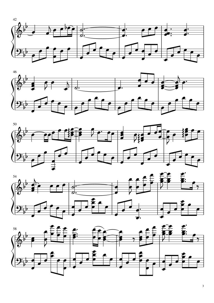 Page 3 of the piano sheet music PDF Piano – Calum Scott - You Are The Reason Piano Sheet by Simple Piano Edit