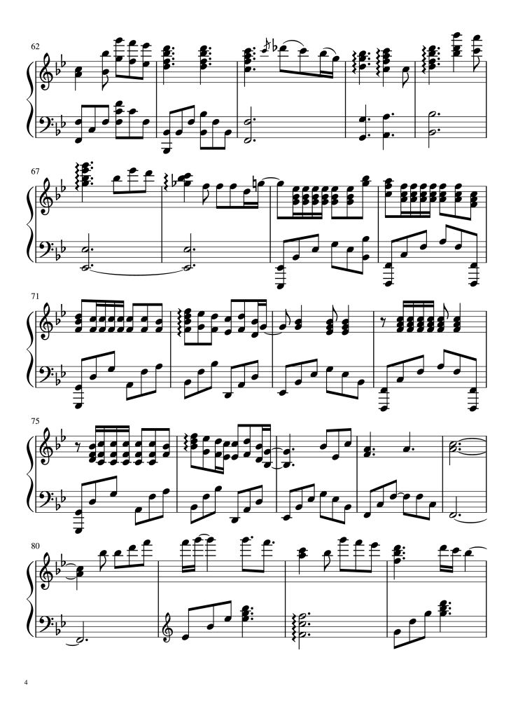 Page 4 of the piano sheet music PDF Piano – Calum Scott - You Are The Reason Piano Sheet by Simple Piano Edit
